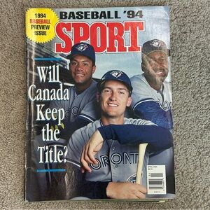 vintage April 1994 issue of Sport magazine features Toronto Blue Jays players